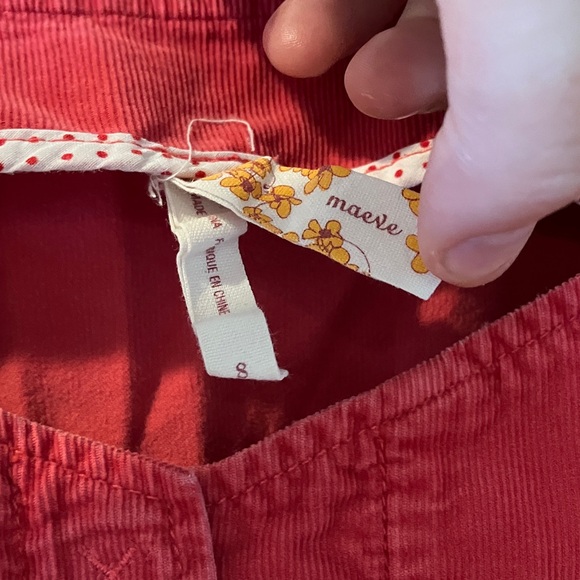 Maeve Red Corduroy NURSING dress - Picture 2 of 6